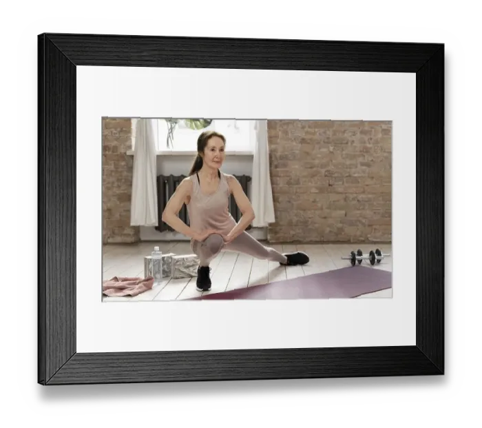 Framed Print : Full shot senior woman doing sport Framed Print : Full shot senior woman doing sport