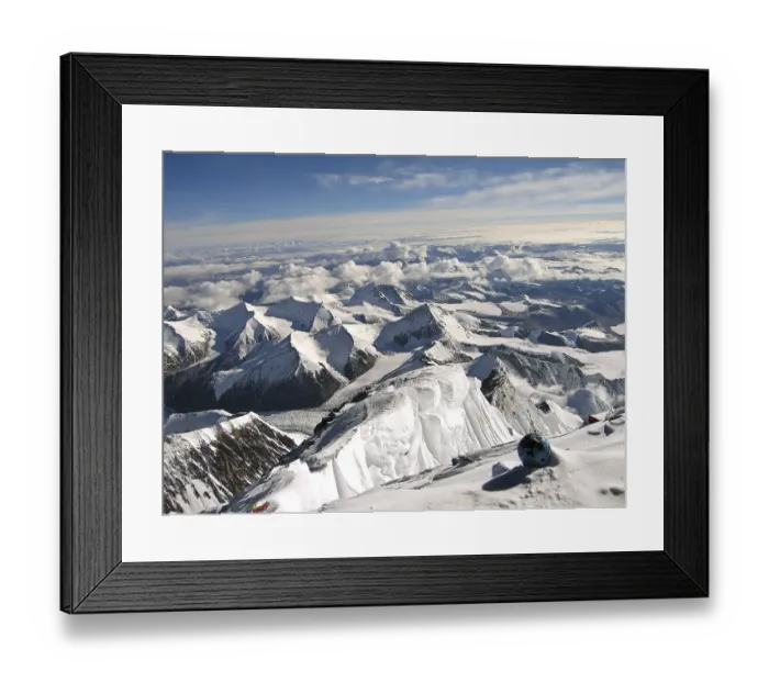 Framed Print : View from the summit of Mount Everest Framed Print : View from the summit of Mount Everest