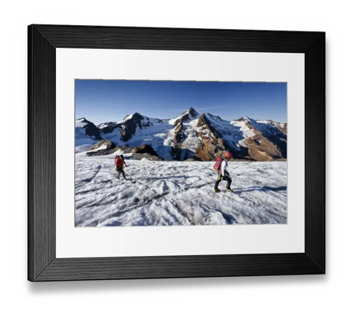 Framed Print : Mountaineers on the Gepatschferner Glacier