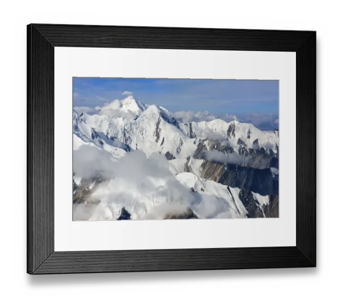 Framed Print : Aerial view over the central Tian Shan Mountains Framed Print : Aerial view over the central Tian Shan Mountains