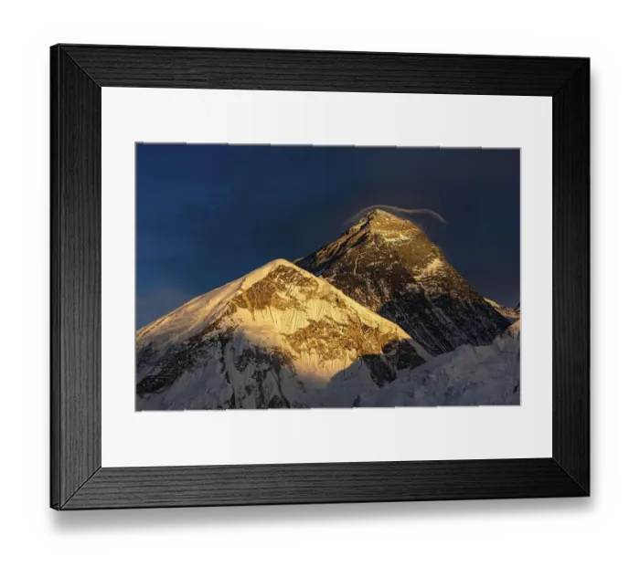 Framed Print : View from Kala Patthar in the evening light on Mount Everest Framed Print : View from Kala Patthar in the evening light on Mount Everest
