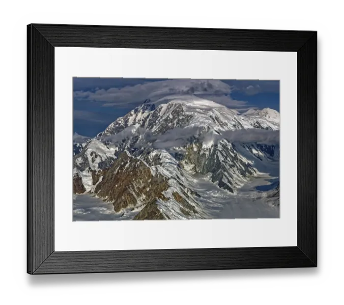 Framed Print : Aerial view of Mount Logan, 5959 m