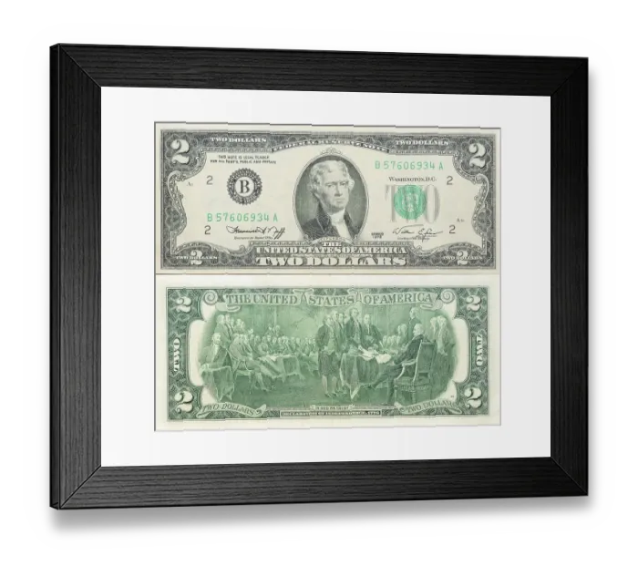 Framed Print : Historic banknote, two US dollars Framed Print : Historic banknote, two US dollars
