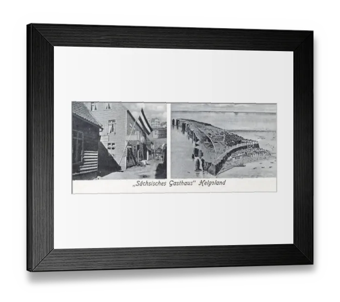 Framed Print : Historic postcard about 1900 Helgoland Germany