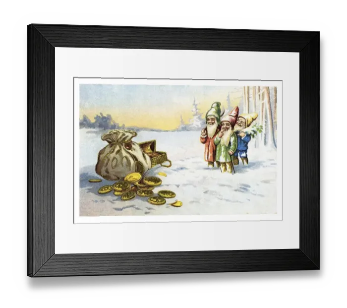 Framed Print : Historical New Year greetings card