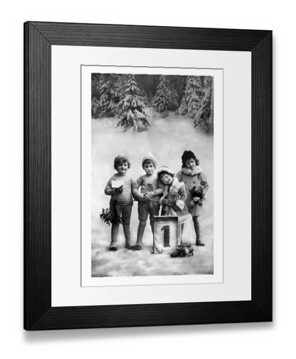 Framed Print : Historical New Year greetings card