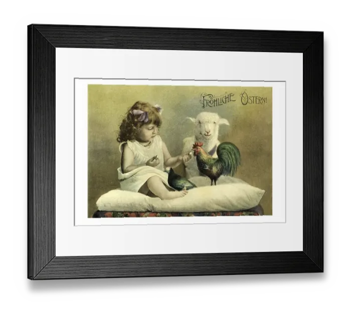 Framed Print : Historical Easter greetings card