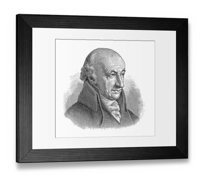 Framed Print : Woodcut, Christoph Martin Wieland, portrait