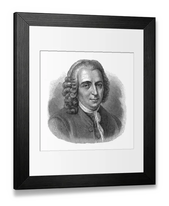 Framed Print : Woodcut, Carl von Linne, portrait
