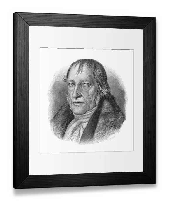 Framed Print : Woodcut, Georg Wilhelm Friedrich Hegel, portrait