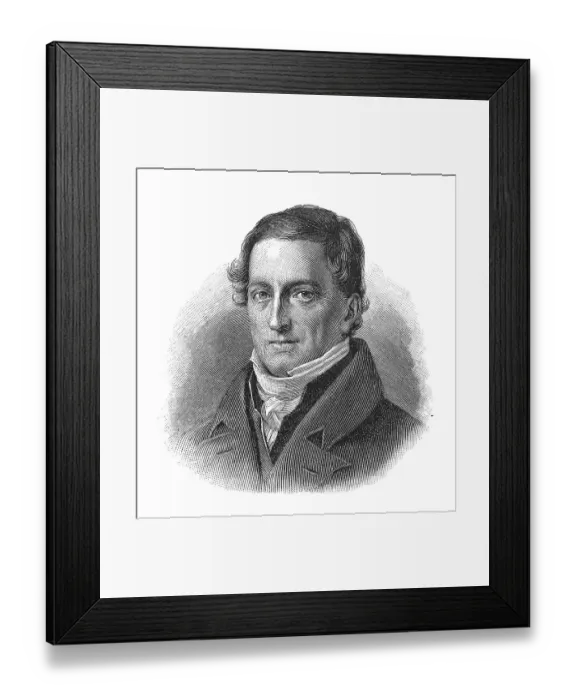 Framed Print : Woodcut, Johann Friedrich Herbart, portrait
