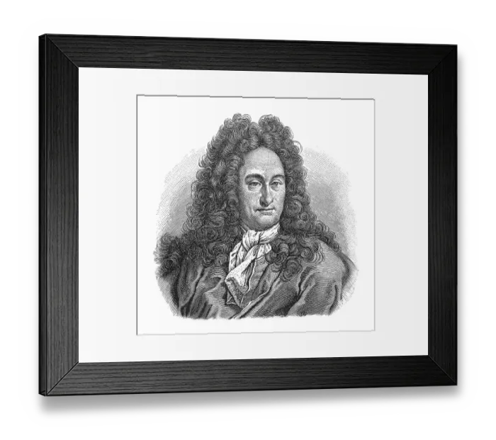Framed Print : Woodcut, Gottfried Wilhelm Leibniz