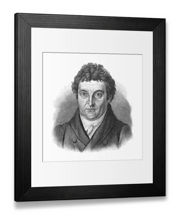 Framed Print : Woodcut, Johann Gottlieb Fichte, portrait