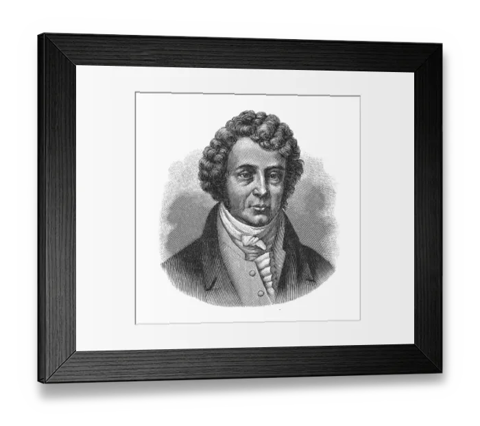 Framed Print : Woodcut, Andre Marie Ampere, portrait Framed Print : Woodcut, Andre Marie Ampere, portrait