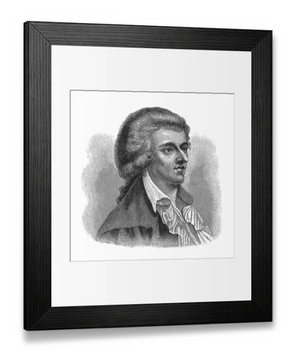 Framed Print : Woodcut, Friedrich Schiller, portrait
