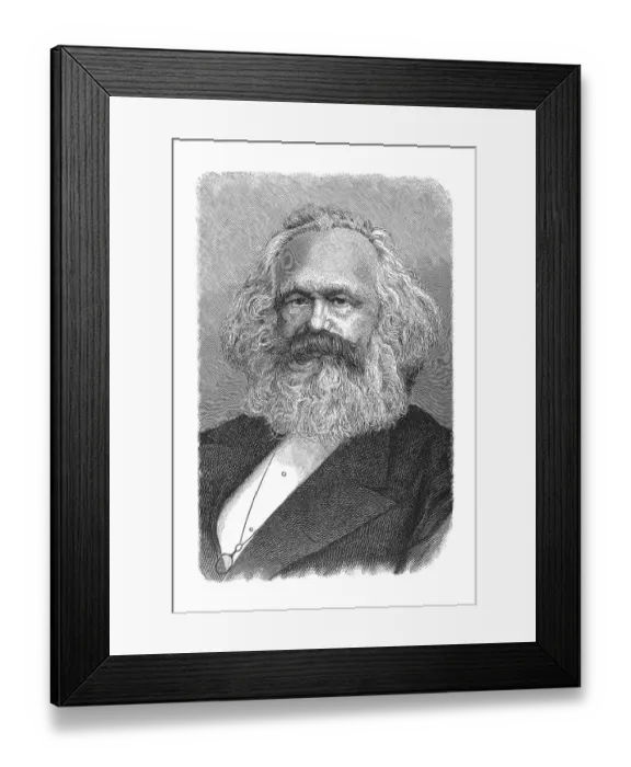 Framed Print : Woodcut, Karl Heinrich Marx, portrait