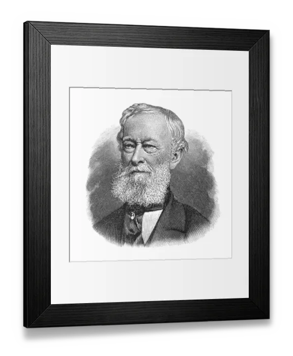 Framed Print : Woodcut, Alfred Krupp, portrait Framed Print : Woodcut, Alfred Krupp, portrait