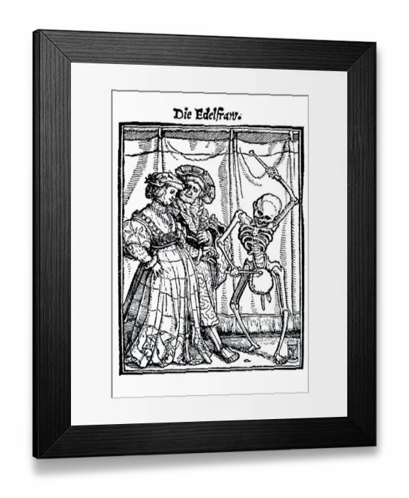 Framed Print : Woodcut, The Noblewoman, Hans Holbein the Younger