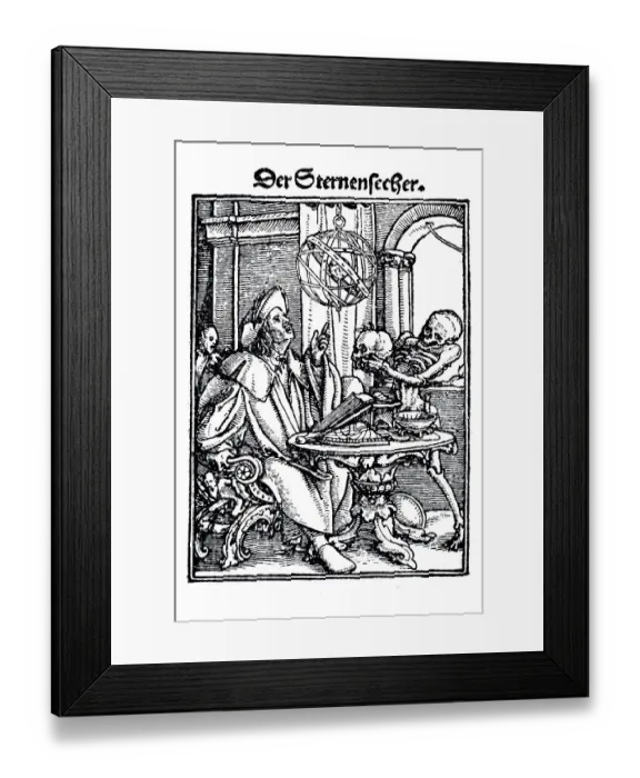 Framed Print : Woodcut, The Astronomer, Hans Holbein the Younger