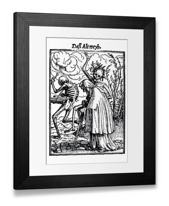 Framed Print : Woodcut, The Old Woman, Hans Holbein the Younger