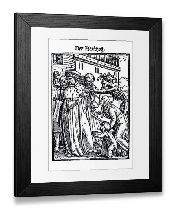 Framed Print : Woodcut, The Duke, Hans Holbein the Younger