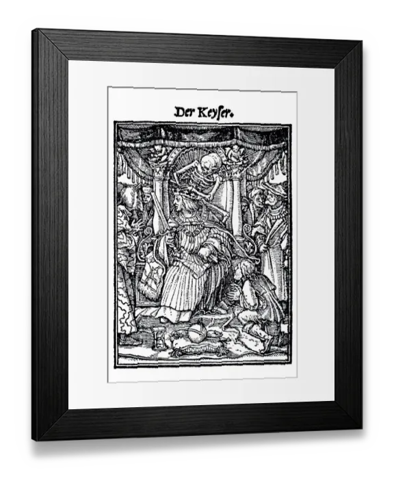 Framed Print : Woodcut, The Emperor, Hans Holbein the Younger Framed Print : Woodcut, The Emperor, Hans Holbein the Younger