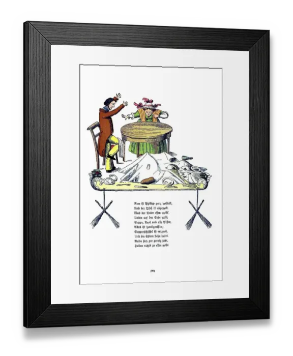 Framed Print : Book illustration, Die Geschichte vom Zappel-Philipp