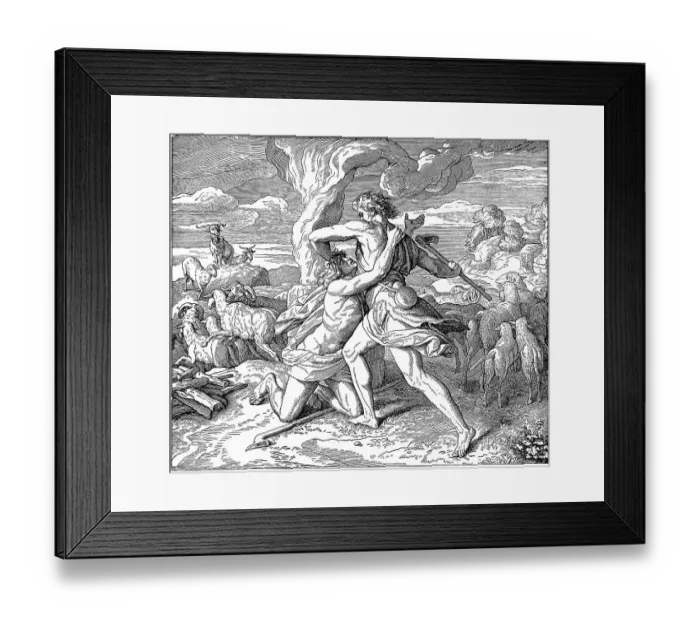 Framed Print : Woodcut, Kain and Abel, the fratricide Framed Print : Woodcut, Kain and Abel, the fratricide