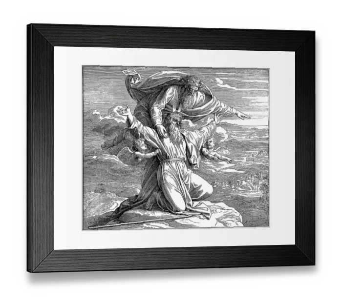 Framed Print : Woodcut, Vision of the Promised Land
