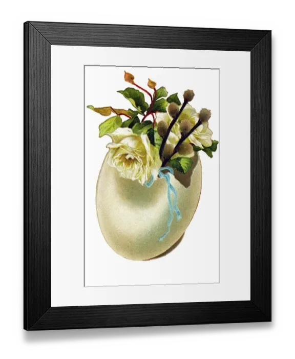 Framed Print : Nostalgic greeting card for Easter