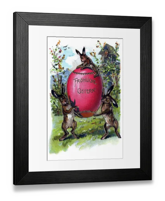 Framed Print : Nostalgic greeting card for Easter