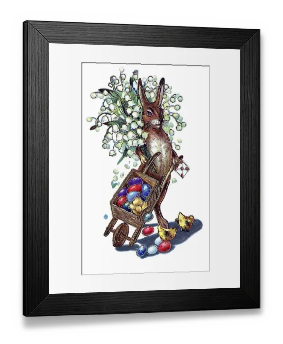 Framed Print : Nostalgic greeting card for Easter