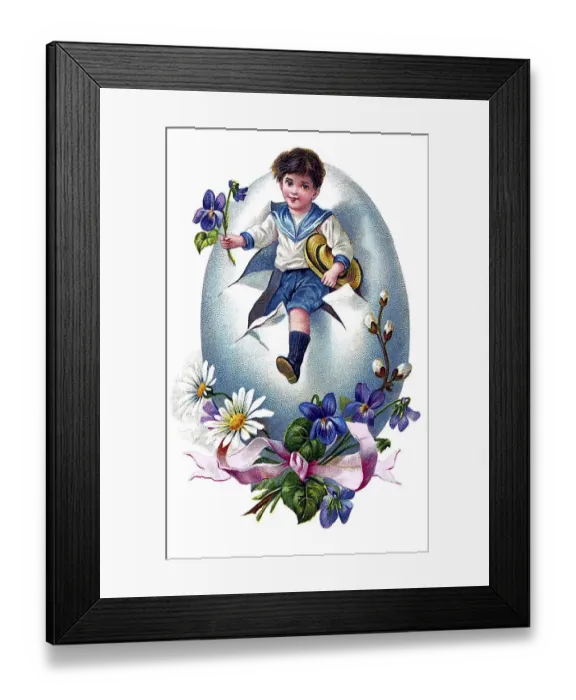 Framed Print : Nostalgic greeting card for Easter