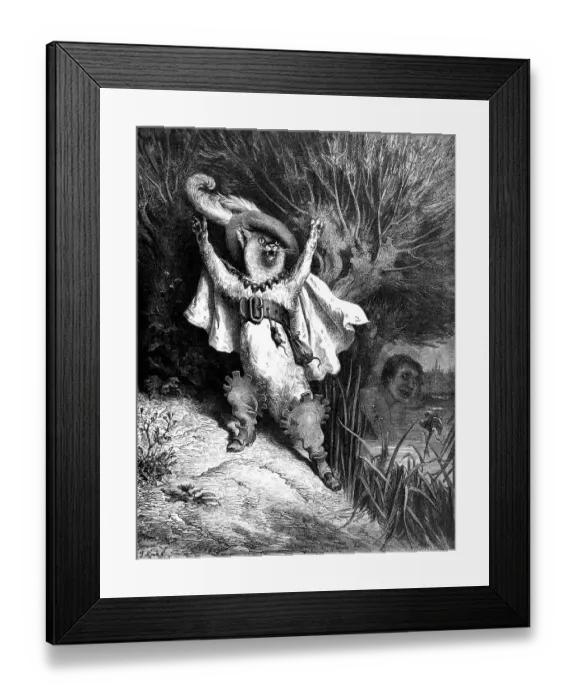 Framed Print : Puss in Boots, screaming at the lake