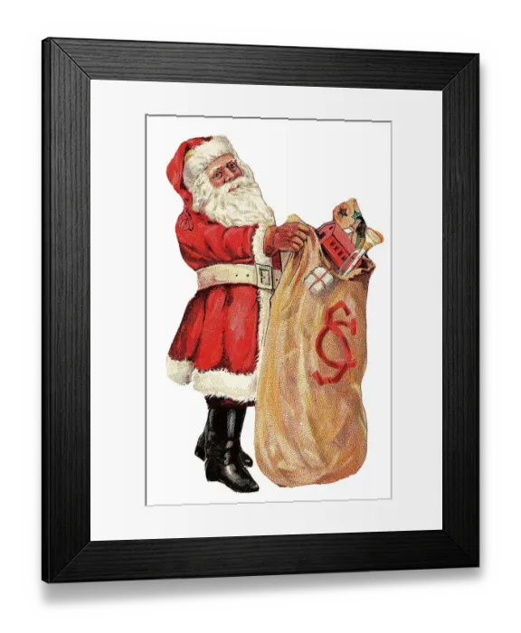 Framed Print : Santa Claus, a large sack full of gifts Framed Print : Santa Claus, a large sack full of gifts