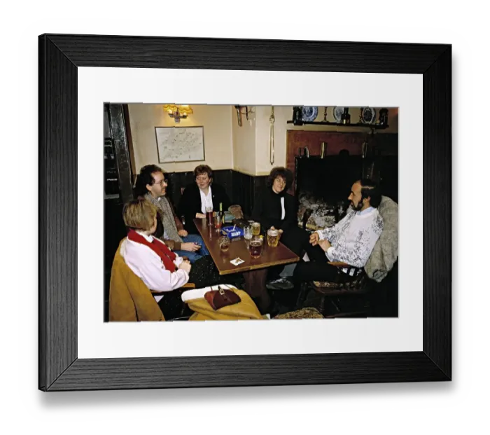 Framed Print : People enjoying a drink in a country pub in the 80s