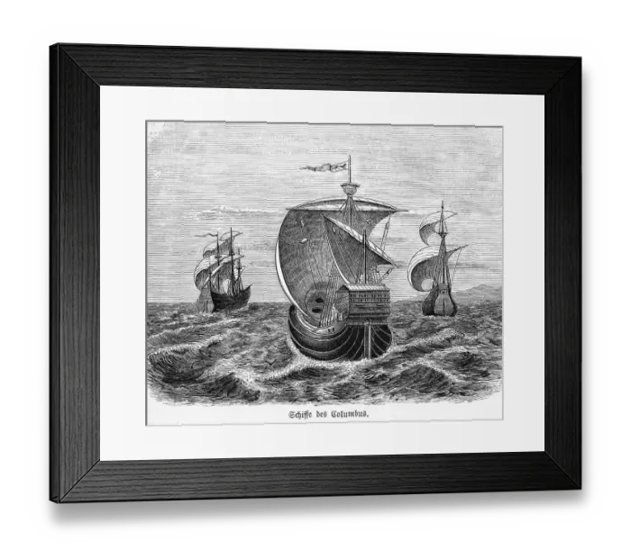 Framed Print : Ships of Christopher Columbus`fleet