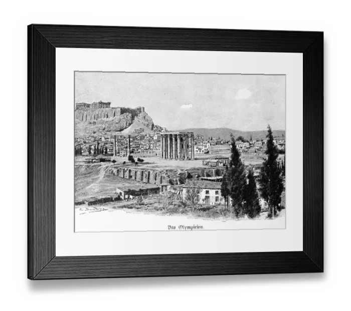 Framed Print : Olympieion, temple, 6th century BC