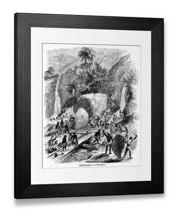 Framed Print : Gold mine, gold panning, waterfall Framed Print : Gold mine, gold panning, waterfall