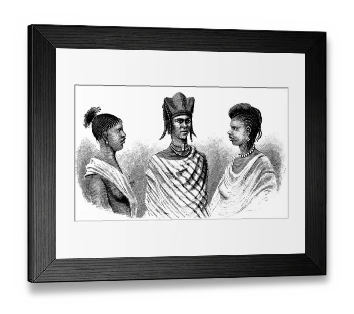 Framed Print : Three West African women, Fulla from Massina Framed Print : Three West African women, Fulla from Massina