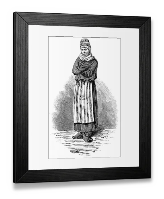 Framed Print : Young woman, Norway, traditional dress