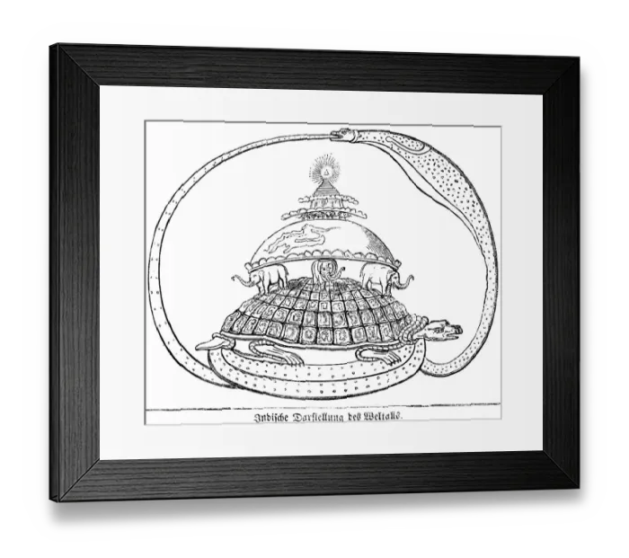 Framed Print : Indian illustration of the universe Framed Print : Indian illustration of the universe