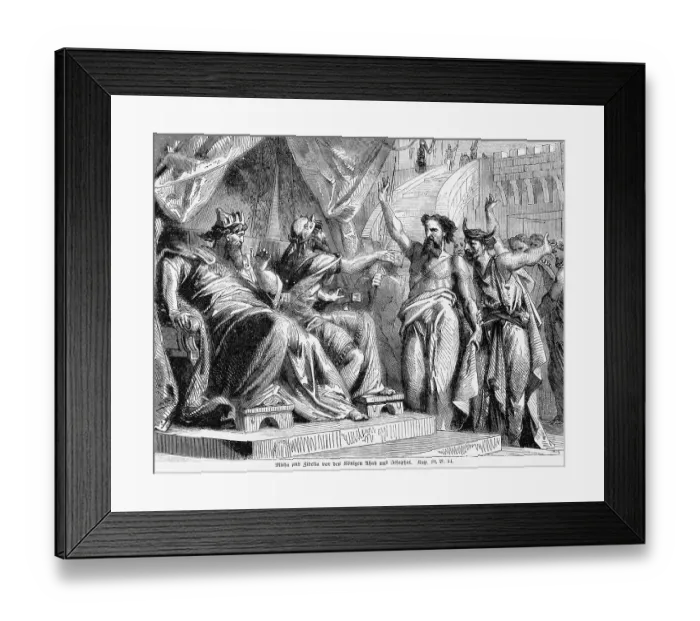 Framed Print : Micah and Zidekiah in front of the kings Ahab and Jehoshaphat