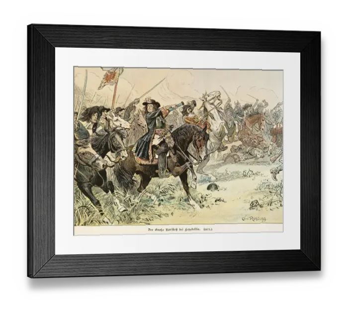 Framed Print : The Great Elector at Fehrbellin 1675