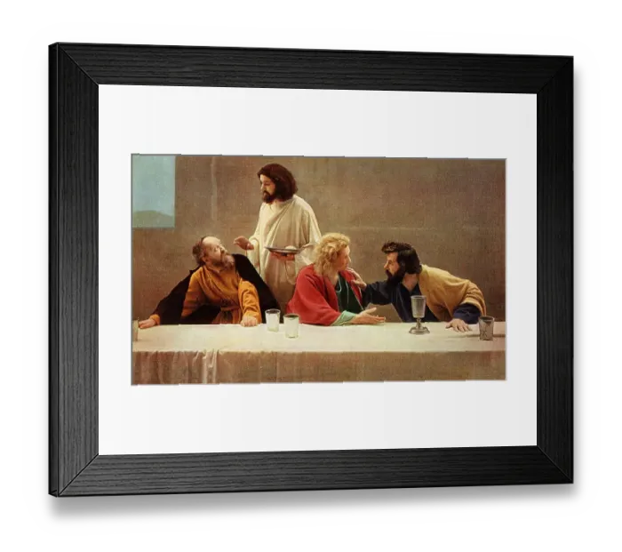 Framed Print : Last Supper, colour post card from a Uvatypie template Framed Print : Last Supper, colour post card from a Uvatypie template