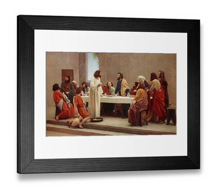 Framed Print : Last Supper, colour post card from a Uvatypie template Framed Print : Last Supper, colour post card from a Uvatypie template