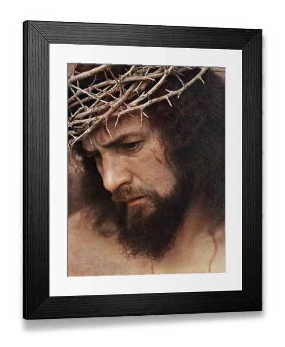 Framed Print : Alois Lang as Jesus, colour post card from a Uvatypie template Framed Print : Alois Lang as Jesus, colour post card from a Uvatypie template
