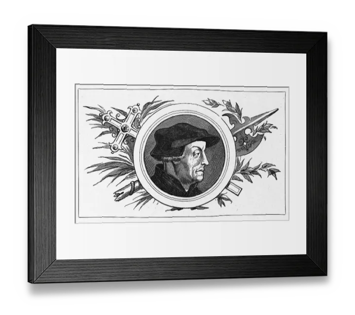 Framed Print : Ulrich Zwingli (1484 - 1531), engraving Framed Print : Ulrich Zwingli (1484 - 1531), engraving