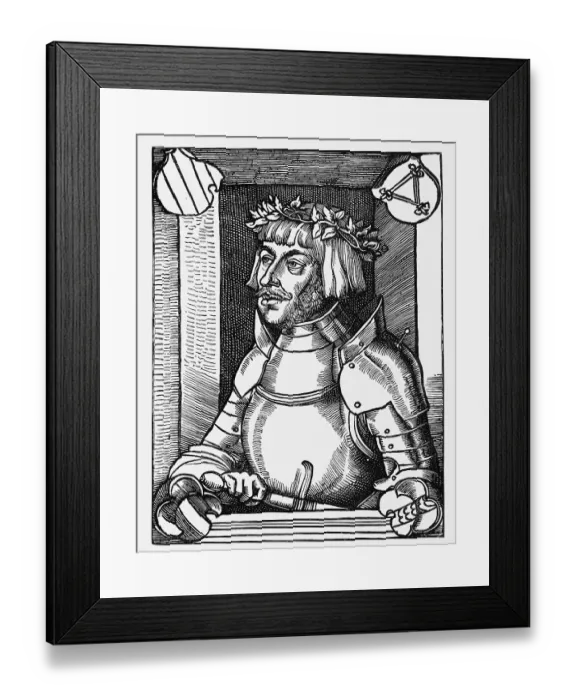 Framed Print : Ulrich von Hutten (1488-1523) after a wood carving by E