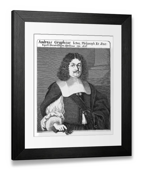 Framed Print : Andreas Gryphius, born Andreas Greif (1616-1664) Framed Print : Andreas Gryphius, born Andreas Greif (1616-1664)